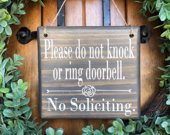 No Soliciting Sign, No Soliciting Door Sign, Do Not Disturb Sign, Do Not Ring Doorbell, No Solicitation Signs, Don't Knock sign, Go away