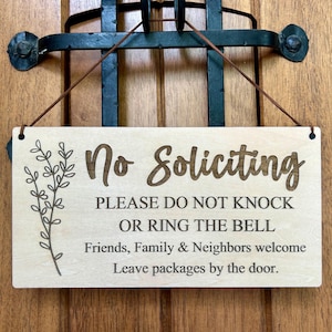 No Soliciting Sign, No Soliciting Door Sign, Do Not Disturb Sign, No Solicitation Sign, No Soliciting, No Strangers Sign, Do Not Disturb