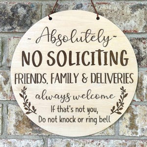 No Soliciting Sign, No Soliciting Door Sign, Do Not Disturb Sign, No Solicitation Sign, No Strangers Sign, Do Not Disturb, Do not knock
