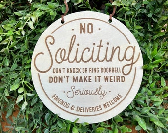 No Soliciting Sign, No Soliciting Door Sign, Do Not Disturb Sign, Do Not Knock or Ring Doorbell Sign, No Solicitation, Go away, No sales