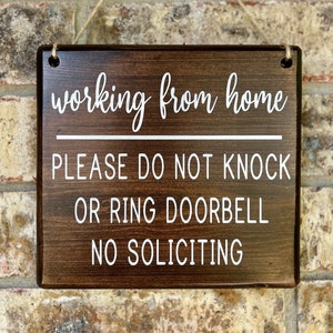 Working from home sign, Do Not Disturb Sign, No Soliciting, Sleeping Baby, Baby Sleeping Sign, Do Not Ring Doorbell Sign, Leave packages