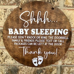 Baby Sleeping Sign, Shhh Baby Sleeping, No Soliciting, Sleeping Baby Sign, Do Not Disturb, Do Not Ring Doorbell, Do not knock, Naptime signs