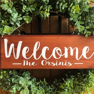 Welcome Sign Welcome Door Sign Personalized Sign Family Name Sign Front Door Sign Personalized Wedding Gift Entry Door Sign image 4