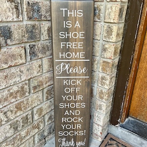Shoe Free Home Wood Sign, Remove Shoes Please remove Sign, Front Porch Remove Shoes, No Shoes home, No shoes sign, Rock your socks sign image 5