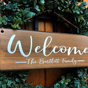 Welcome Sign Welcome Door Sign Front Door Sign Personalized wedding Sign Personalized Family Sign Last Name Sign Family sign image 4
