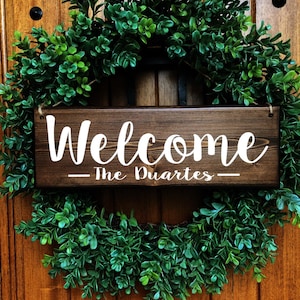 Welcome Sign Welcome Door Sign Personalized Sign Family Name Sign Front Door Sign Personalized Wedding Gift Entry Door Sign image 5