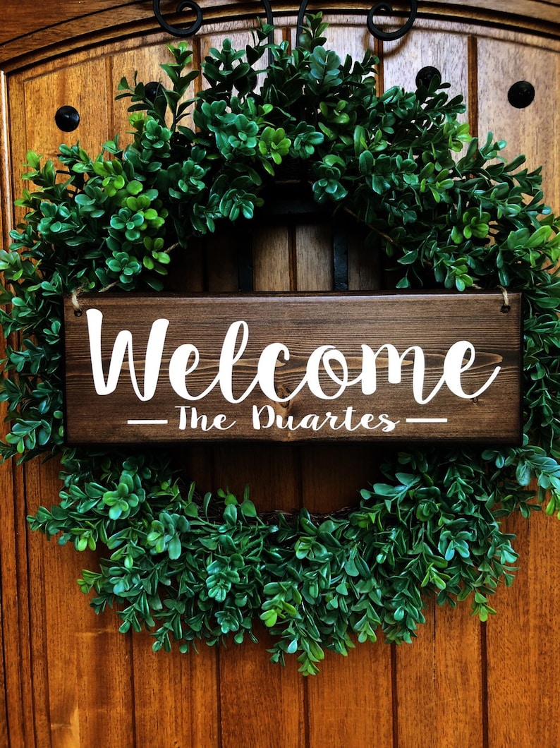 Welcome Sign Welcome Door Sign Personalized Sign Family Name Sign Front Door Sign Personalized Wedding Gift Entry Door Sign image 5