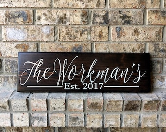 Family Name Signs, New Home Sign, Personalized name sign, Wedding gift, First Home Signs, Personalized Sign, Established date sign, realtor