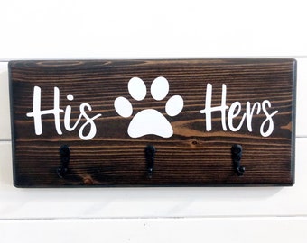 His and hers key holder | Key holder | his hers key hanger | his hers and dog leash holder| entryway key hanger| dog leash holder