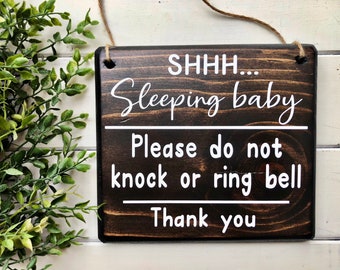 Baby Sleeping Sign | Sleeping Baby Sign | Naptime Door Sign | Naptime Sign | Do not Disturb Door Sign | Baby Shower Gift | No Soliciting