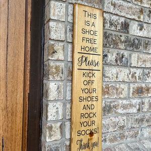 Shoe Free Home Wood Sign, Remove Shoes Please remove Sign, Front Porch Remove Shoes, No Shoes home, No shoes sign, Rock your socks sign image 8