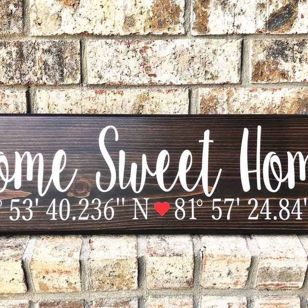 Home Coordinates sign | GPS Coordinates Sign | Home Sweet Home sign | Coordinates Home Sign | First Home | Latitude Longitude  | Coordinates