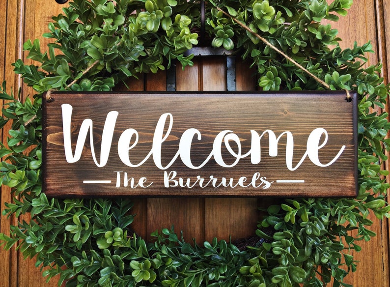 Welcome Sign Welcome Door Sign Personalized Sign Family Name Sign Front Door Sign Personalized Wedding Gift Entry Door Sign image 7