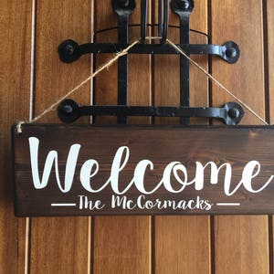 Welcome Sign Welcome Door Sign Personalized Sign Family Name Sign Front Door Sign Personalized Wedding Gift Entry Door Sign image 8