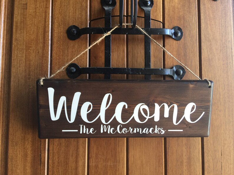 Welcome Sign Welcome Door Sign Personalized Sign Family Name Sign Front Door Sign Personalized Wedding Gift Entry Door Sign image 8
