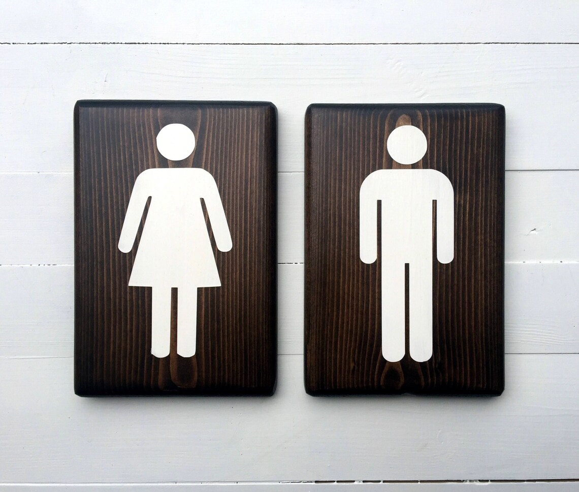 Bathroom Signs Rustic bathroom decor Bathroom wall decor Etsy