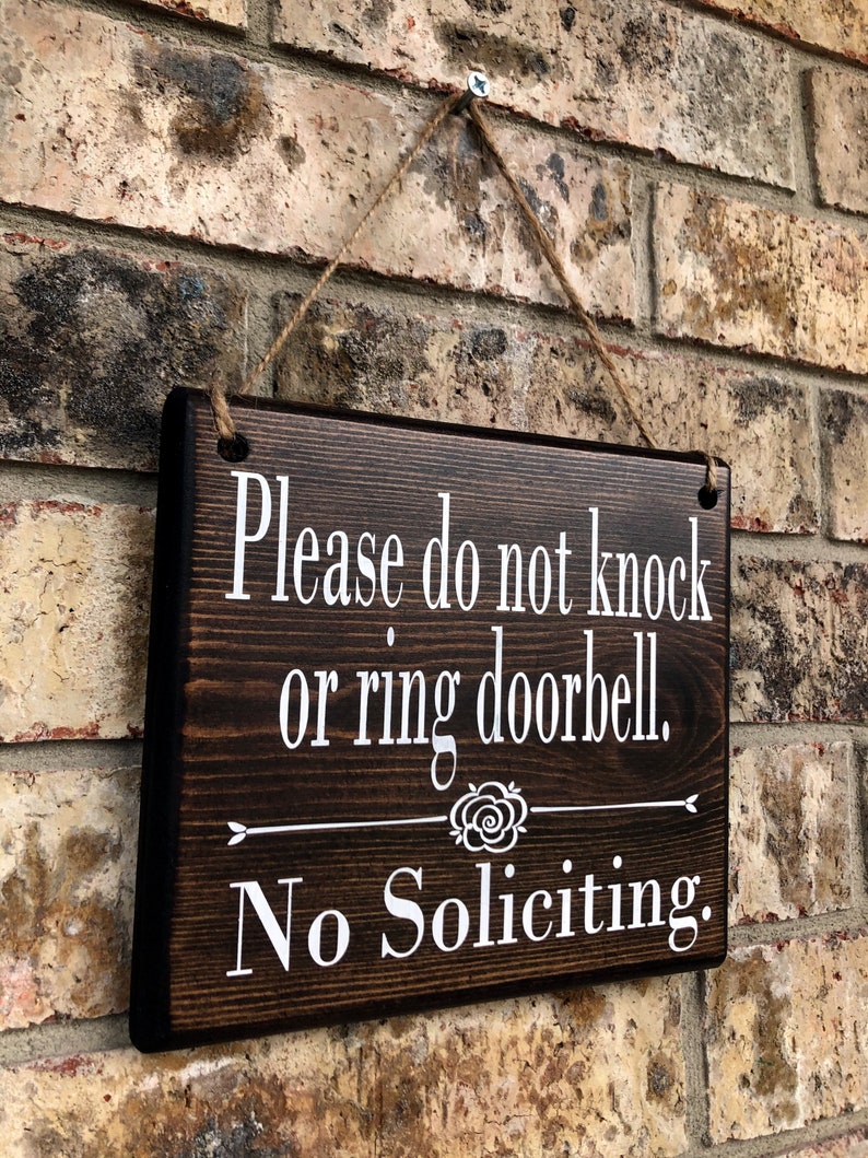 no soliciting sign 7x8 no soliciting door sign do not etsy
