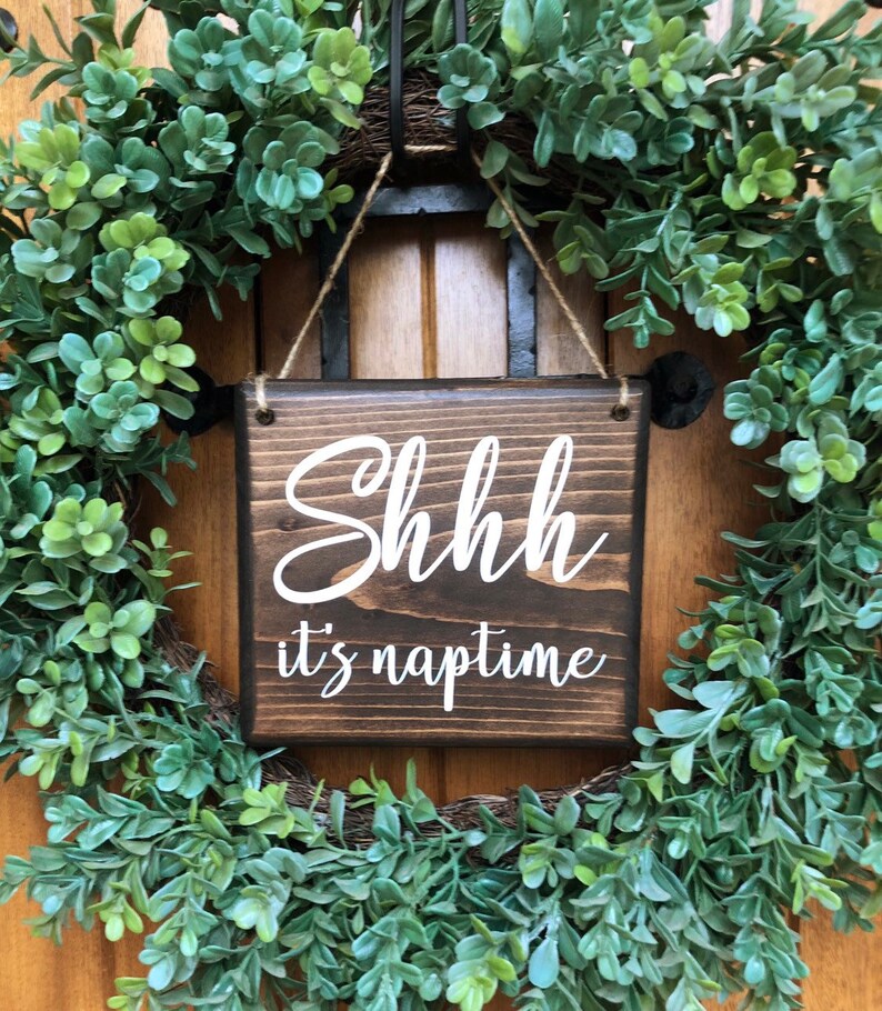 Shhh Its Naptime Naptime Door Sign Baby Gift Baby Shower Sleeping Baby Sign Baby Sleeping Sign New Baby Do Not Disturb Sign