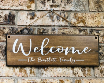 Welcome Sign | Welcome Door Sign | Front Door Sign | Personalized wedding Sign | Personalized Family Sign | Last Name Sign | Family sign