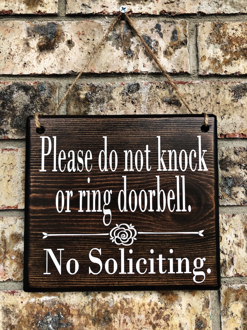 No Soliciting Sign 7x8 No Soliciting Door Sign Do Not - Etsy