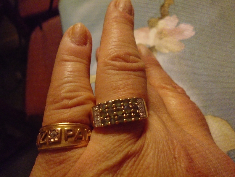 ALEXANDRITE /& DIAMOND RING 14CT Yellow Gold Free shippine! Size R9