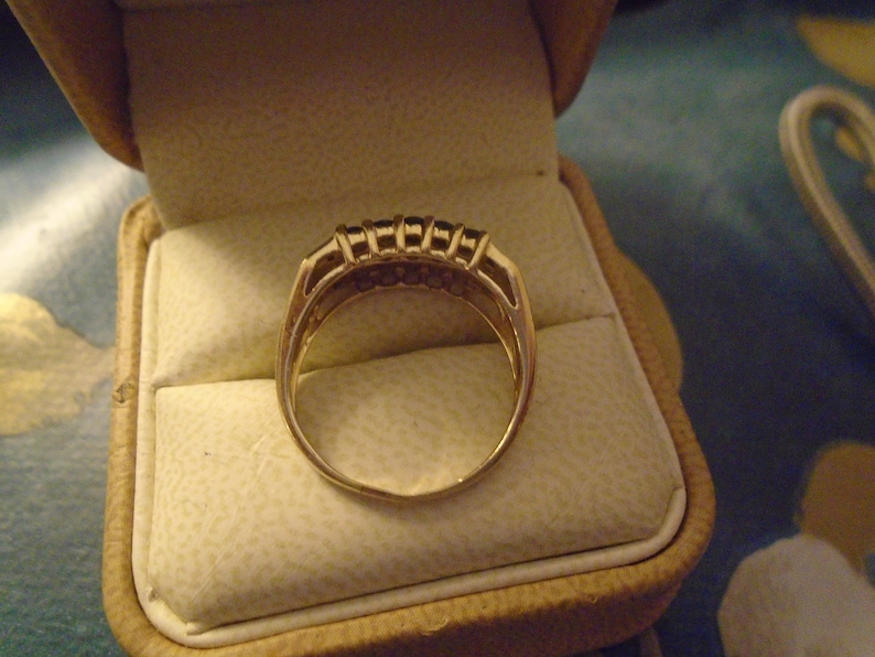 ALEXANDRITE /& DIAMOND RING 14CT Yellow Gold Free shippine! Size R9