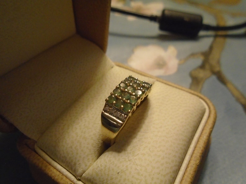 ALEXANDRITE /& DIAMOND RING 14CT Yellow Gold Free shippine! Size R9
