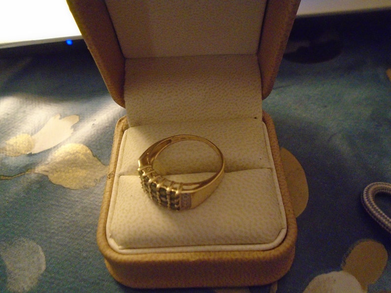 ALEXANDRITE /& DIAMOND RING 14CT Yellow Gold Free shippine! Size R9