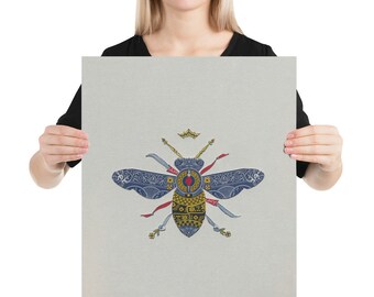 Queen Bee Print- Playing Card Art