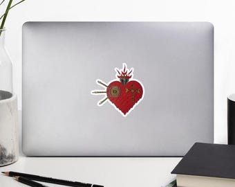 Burning Heart Of Jesus Christ Card Sticker