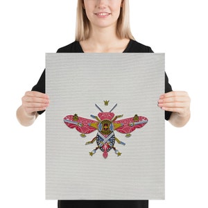 Impresión de abeja rey: arte de naipes