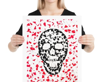 Impresión de calaveras: arte de naipes