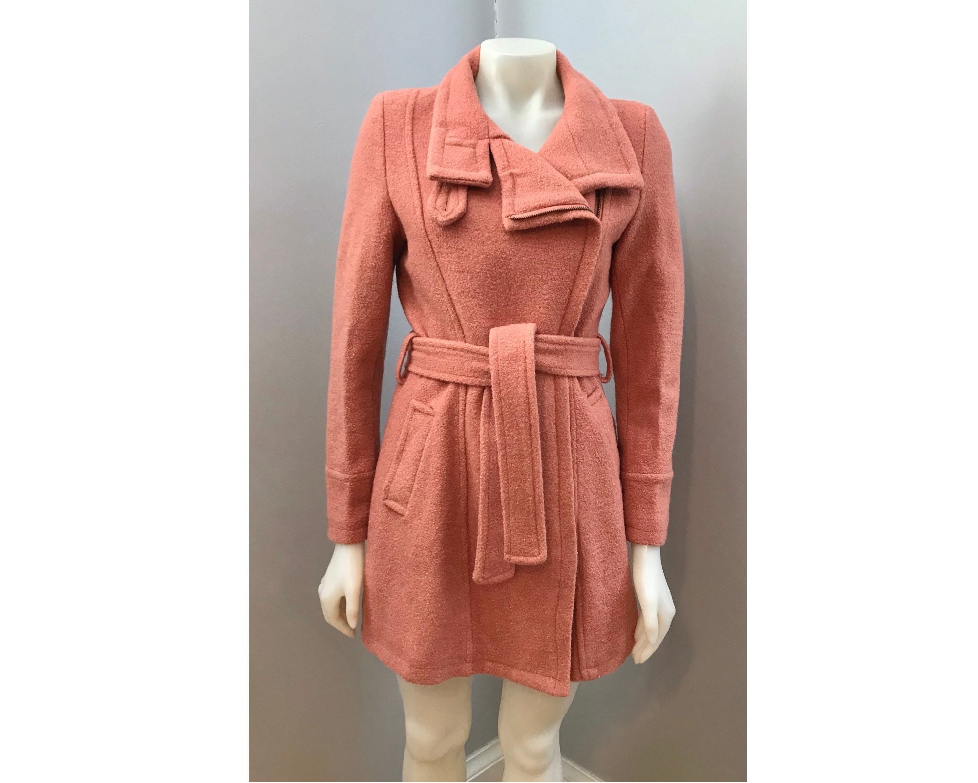 pale pink boucle coat