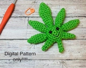 Pot leaf amigurumi pdf pattern/marijuana/pot crochet/420/amigurumi pattern/stoner/pot/smoke/stoner patterns