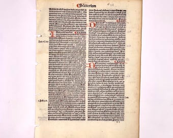1494 Incunabula Biblia Latina Leaf Psalms 84 Simon Bevilacqua Venice #118