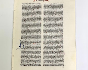 1480 Incunabula Biblia Latina Leaf II Kings,chapter 8-10  Franz Renner Venice