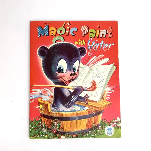 Magic Paint With Water Book Merrill 1950 Coloring Book