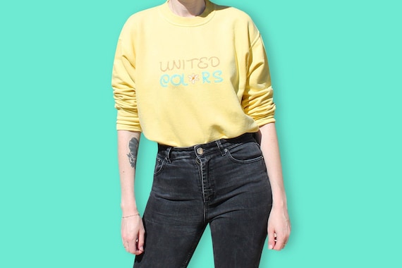 United colors of benetton yellow sweatshirt sales