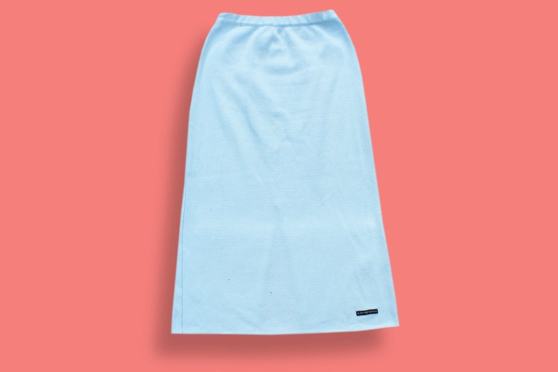 Normcore Minimalist Column Skirt 90s Maxi Skirt Pastel Blue Sheath Skirt Sportswear Casual Skirt Light Blue Preppy Nautical Skirt