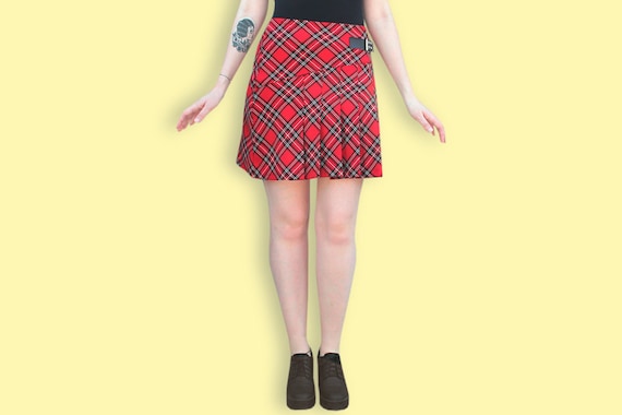 red tartan mini kilt