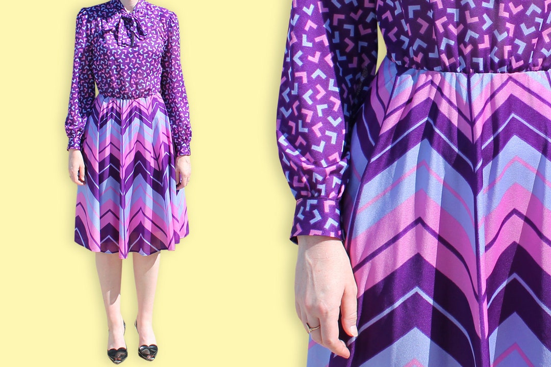 Girl Chevron Print 3 Pc Set- Purple
