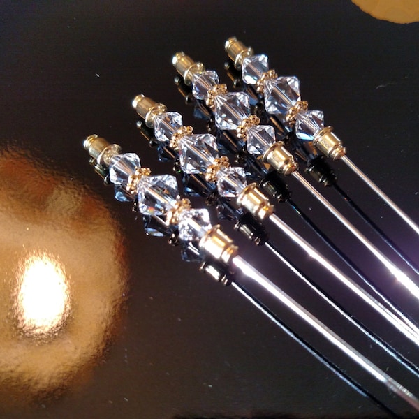 Martini Pick - Gold Clear Swarovski