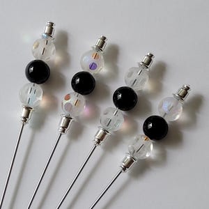Martini Pick - Onyx with Polka Dot Swarovskis