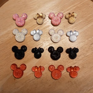 Set of 16 Mickey Mouse Head and Minnie Mouse Head Rhinestone Magnets