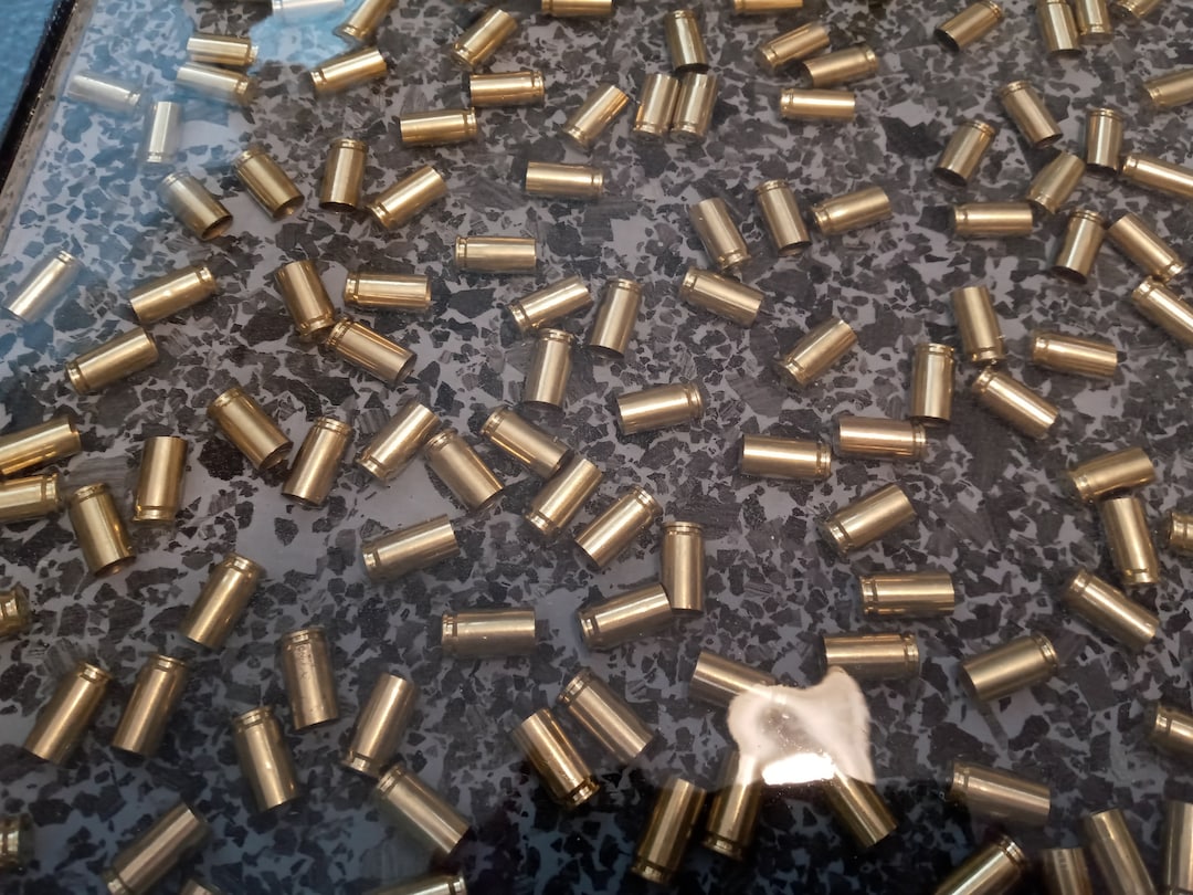 Glock Epoxy Deep Pour 9mm Ammo Casing Handmade Gun Fan Coffee Table