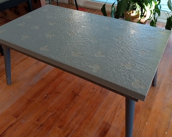 Disney Mickey Mouse Coffee Table, Cool Gray Stone Coated, Slate Texture