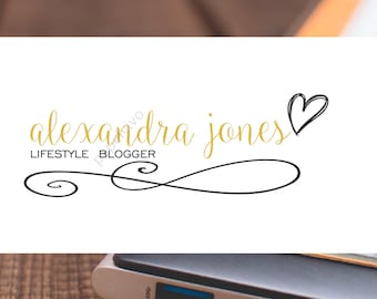 Premade logo design / Branding package / Heart logo / Modern logo / Blogger logo / Events logo / Signature logo - H1