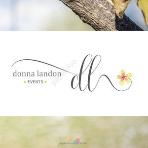 Custom handwritten logo / Logo design / Brandin package / Watercolor floral / Photography logo / Initials logo / Elegant logo - F15