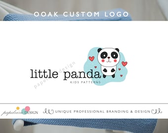 OOAK logo design, baby logo design, panda bear logo, children boutique logo, whimsical logo - B26