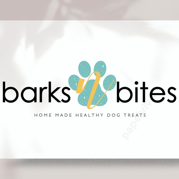 Dog treats logo design, logo set,  premade logo with paw, ,  pet photography, pet boutique, dog walker logo - P13